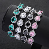 CZ Geometric Water Drop Cuff Bracelet for Wedding S0584