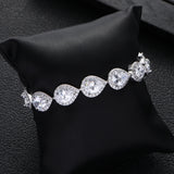 CZ Geometric Water Drop Cuff Bracelet for Wedding S0584