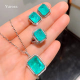 Adjustable Green Paraiba Tourmaline Ring CZ
