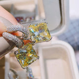 Colorful Square Zirconium Hoop Earrings