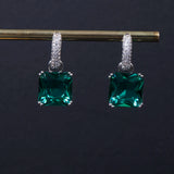 Colorful Square Zirconium Hoop Earrings