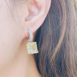Colorful Square Zirconium Hoop Earrings