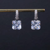 Colorful Square Zirconium Hoop Earrings