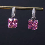Colorful Square Zirconium Hoop Earrings