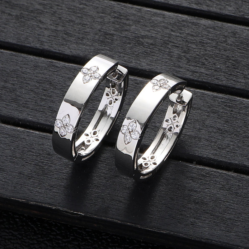 Zircon Hoop Earrings Wedding CZ Bridal Earring Hot E365