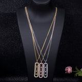 Geometry Link Cubic Zircon Pendant Necklace