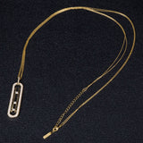 Geometry Link Cubic Zircon Pendant Necklace
