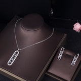 Geometry Link Cubic Zircon Pendant Necklace