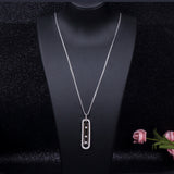 Geometry Link Cubic Zircon Pendant Necklace