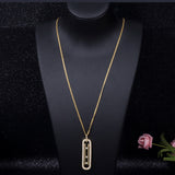 Geometry Link Cubic Zircon Pendant Necklace