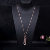 Geometry Link Cubic Zircon Pendant Necklace