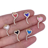 Enamel Neon Charm Heart Key Lock Pendant Zircon Jewelry Making