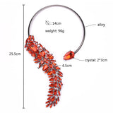 Crystal Open Choker Necklace Vintage Ethnic Statement Collar Jewelry