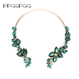 Crystal Open Choker Necklace Vintage Ethnic Statement Collar Jewelry