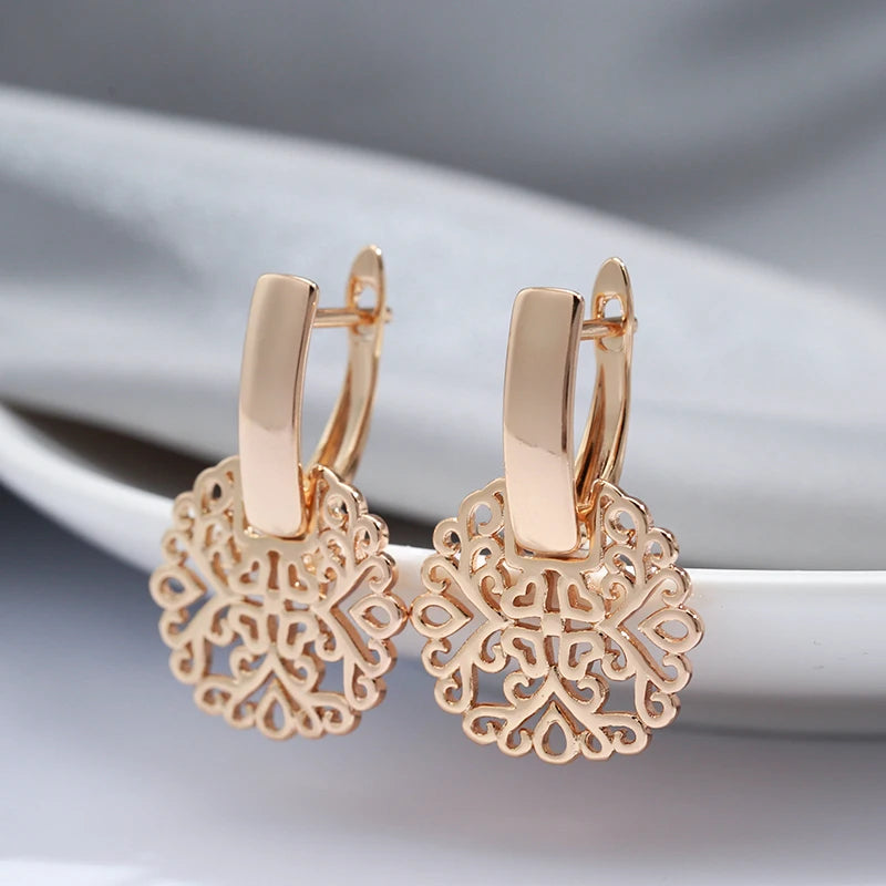 Glossy Geometric Texture Dangle Earrings