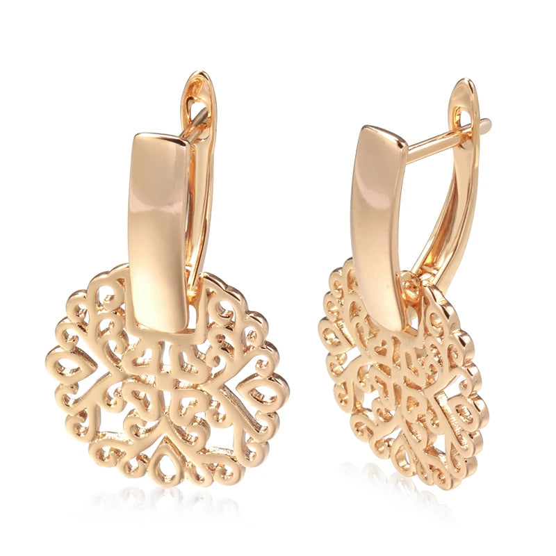 Glossy Geometric Texture Dangle Earrings