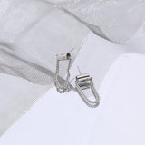 925 Silver Tassel Chain Stud Earrings Women Gift