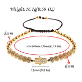 Hamsa Fatima Hand Evil Eye Beads Bracelet Men Classic CZ