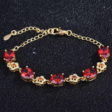 Red Garnet Stone Bracelet For Women Engagement Wedding Costume Jewelry
