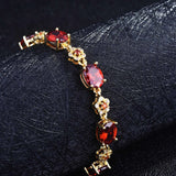 Red Garnet Stone Bracelet For Women Engagement Wedding Costume Jewelry