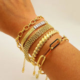 Crystal Snake Chain Bracelet Punk Bangle Hand Accessories