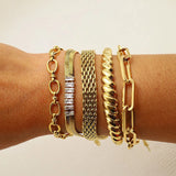Crystal Snake Chain Bracelet Punk Bangle Hand Accessories