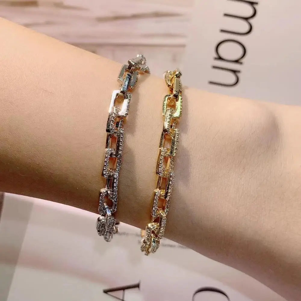 Vintage Link Chain Bracelet with Bohemian Cuff Bracelets