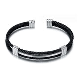 Stainless Steel Wire Knot Bracelet Hip Hop Cuff Bangle