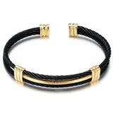 Stainless Steel Wire Knot Bracelet Hip Hop Cuff Bangle