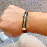 Stainless Steel Wire Knot Bracelet Hip Hop Cuff Bangle