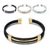Stainless Steel Wire Knot Bracelet Hip Hop Cuff Bangle