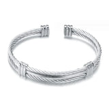Stainless Steel Wire Knot Bracelet Hip Hop Cuff Bangle