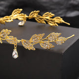 Leaf Crystal Crown Head Hoop Bridal Wedding Hair Jewelry
