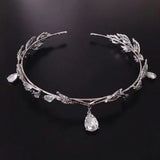Leaf Crystal Crown Head Hoop Bridal Wedding Hair Jewelry