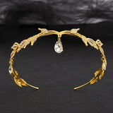 Leaf Crystal Crown Head Hoop Bridal Wedding Hair Jewelry