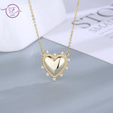 Love Heart 925 Silver Pendant Necklace Women Wedding Gift
