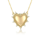 Love Heart 925 Silver Pendant Necklace Women Wedding Gift