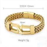 Men's Stainless Steel Link Chain Bracelet with Magnet Clasp