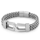 Men's Stainless Steel Link Chain Bracelet with Magnet Clasp