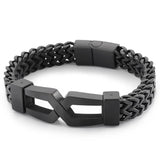 Men's Stainless Steel Link Chain Bracelet with Magnet Clasp
