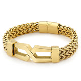 Men's Stainless Steel Link Chain Bracelet with Magnet Clasp