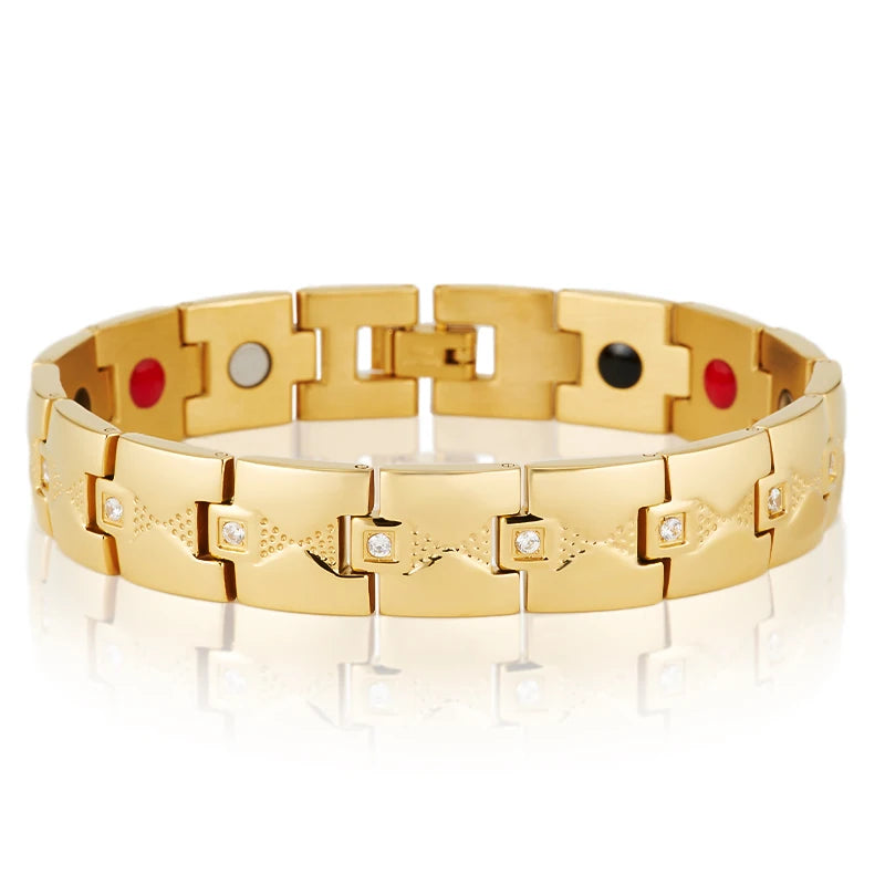 Stainless Steel Magnetic Therapy Bracelet Men's Arthritis Relief