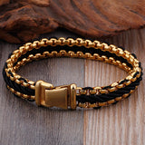 Stainless Steel Bracelet Men 12MM Wide Wrap Jewelry Wristband