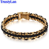 Stainless Steel Bracelet Men 12MM Wide Wrap Jewelry Wristband