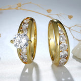 Sterling Silver Zircon Wedding Engagement Ring Set
