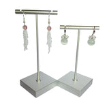 Silver T-Shaped Earring Display Stand Jewelry Holder