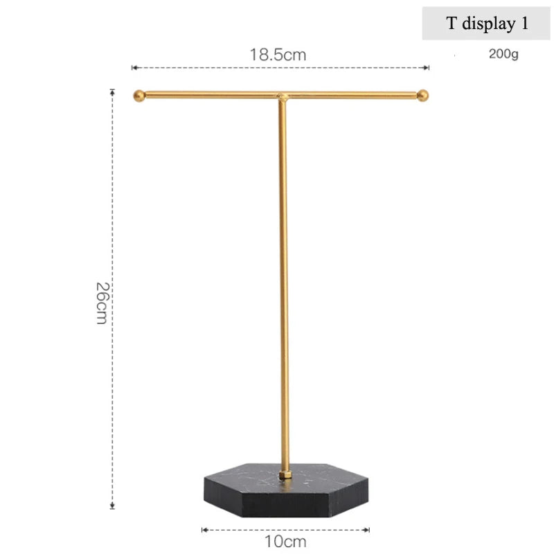 T-shaped Earrings Ring Necklace Watch Jewelry Shelf