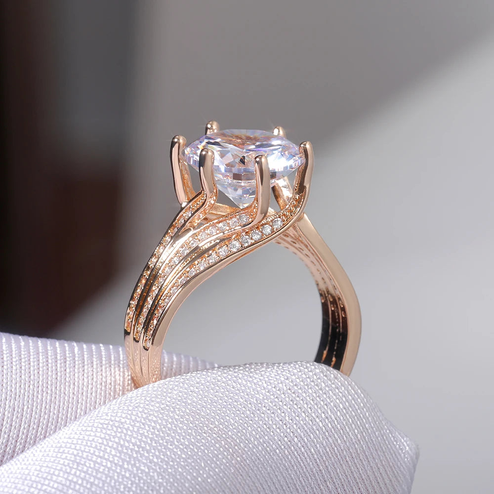 Sparkling CZ Big Rings for Women Men Party Bridal Wedding