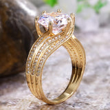 Sparkling CZ Big Rings for Women Men Party Bridal Wedding