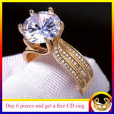 Sparkling CZ Big Rings for Women Men Party Bridal Wedding